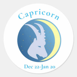Pegatina Redonda Rótulo de Capricorn Thunder_Cove