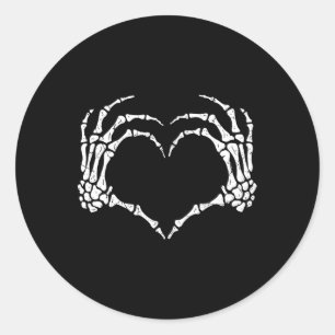 Pegatina Redonda Rótulo de corazón manos Halloween disfraces hombre