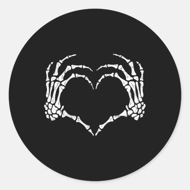 Pegatina Redonda Rótulo de corazón manos Halloween disfraces hombre (Anverso)