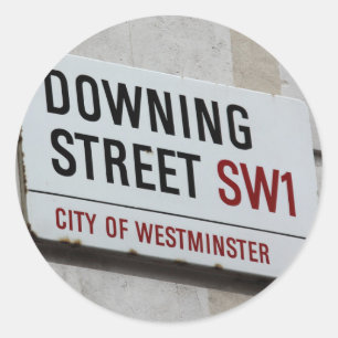 Pegatina Redonda Rótulo de Downing Street