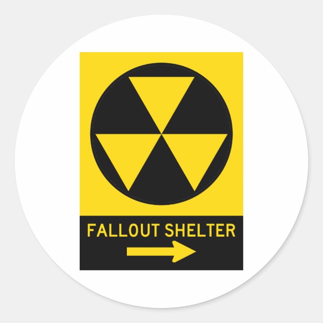 Pegatina Redonda Rótulo de la autopista de la guía Fallout Shelter  (Anverso)