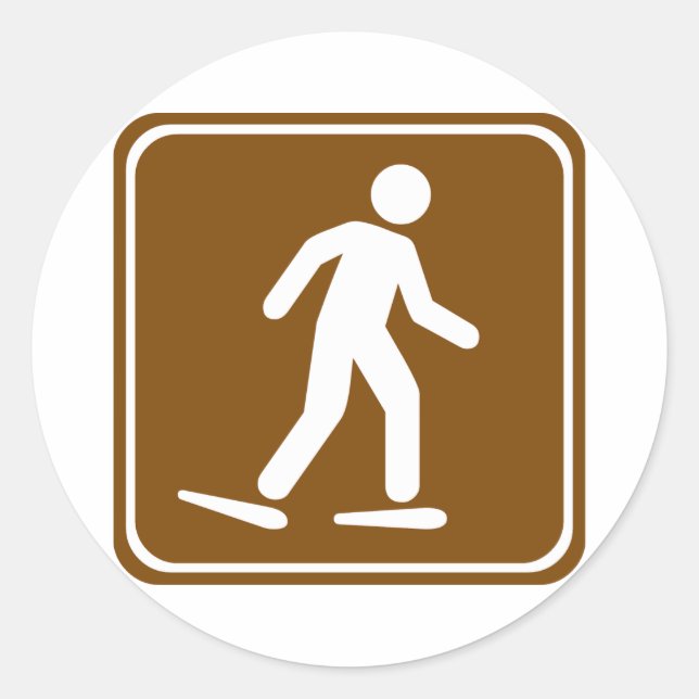 Pegatina Redonda Rótulo de la autopista Snowshoil Trail (Anverso)