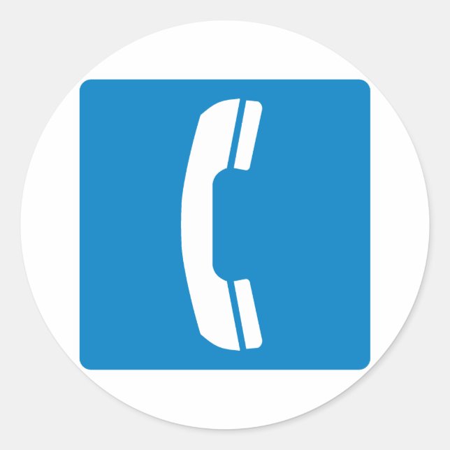 Pegatina Redonda Rótulo de la autopista telefónica (Anverso)