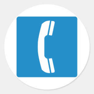 Pegatina Redonda Rótulo de la carretera del teléfono
