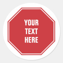 Rótulo de parada roja con cualquier texto