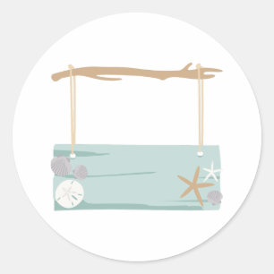 Pegatina Redonda Rótulo de playa