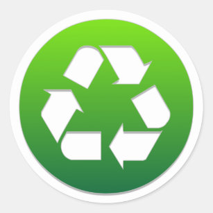 Pegatina Redonda Rótulo de reciclaje verde