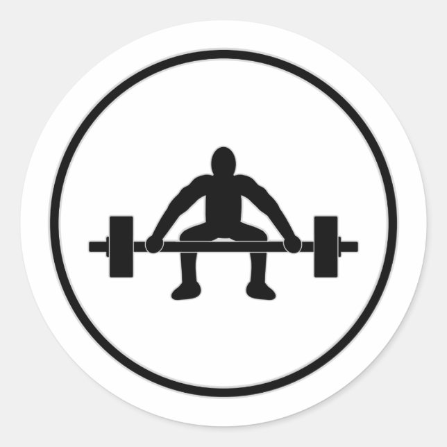 Pegatina Redonda Rótulo del elevador de peso (Anverso)