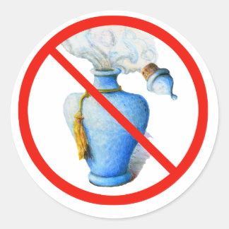 Pegatina Redonda Rótulo dibujado a mano: sin perfume