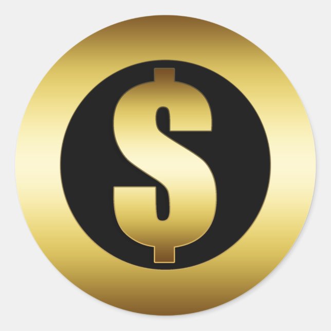 PEGATINA REDONDA RÓTULO DOLLAR (Anverso)