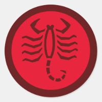 Rótulo Escorpio Zodiaco Rojo