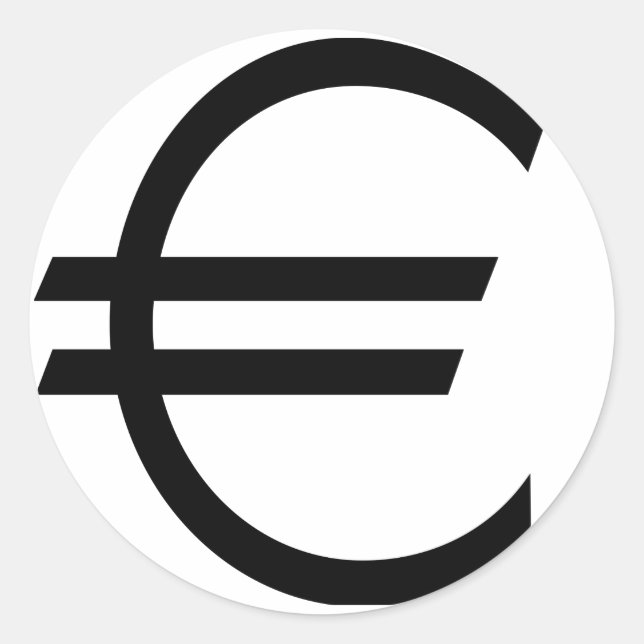 Pegatina Redonda Rótulo Euro (Anverso)