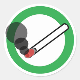 Pegatina Redonda Rótulo fumador