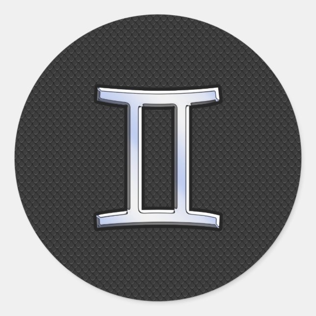 Pegatina Redonda Rótulo Gemini Zodiac (Anverso)