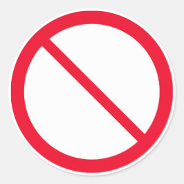 Pegatina Redonda Rótulo General de Prohibición | Pegatinas de Ronda
