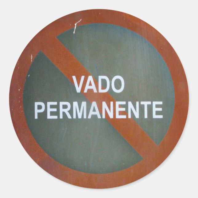 Pegatina Redonda Rótulo Grungy Street (Anverso)