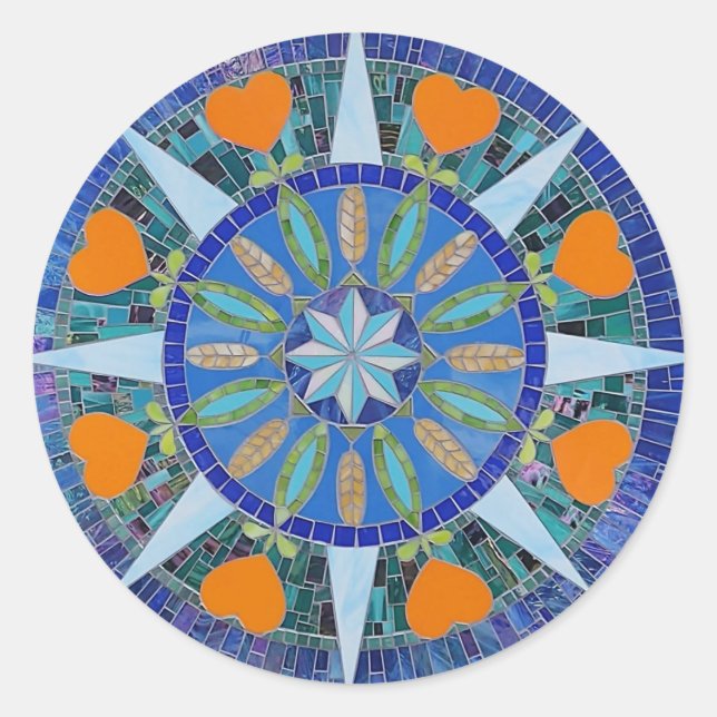 Pegatina Redonda Rótulo hexadecimal para la abundancia (Anverso)