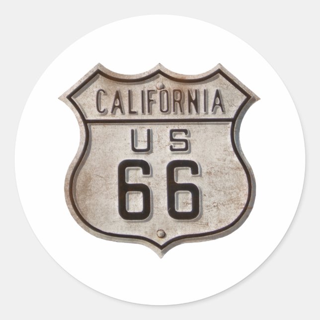 Pegatina Redonda Rótulo histórico de la carretera (Anverso)