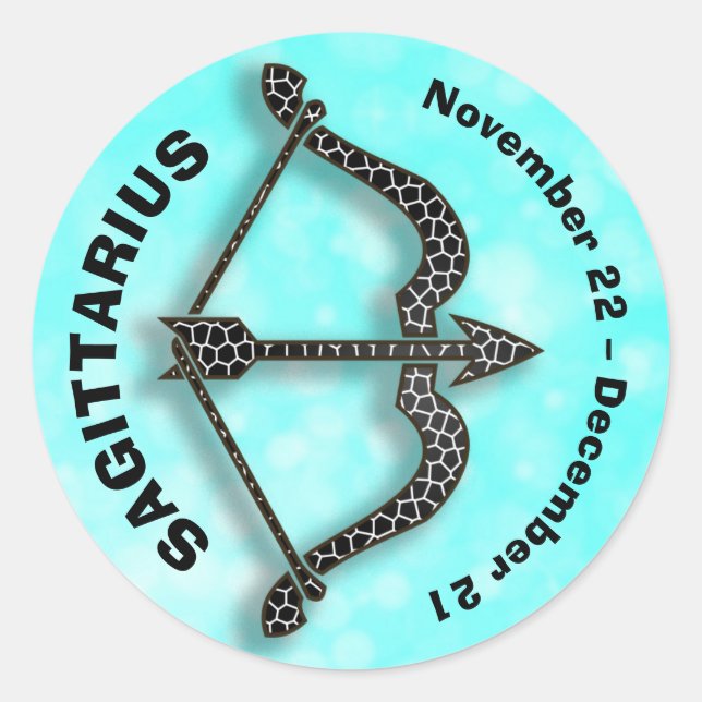Pegatina Redonda Rótulo Horoscopio Astrología Sagittarius (Anverso)