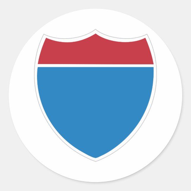 Pegatina Redonda Rótulo interestatal (Anverso)