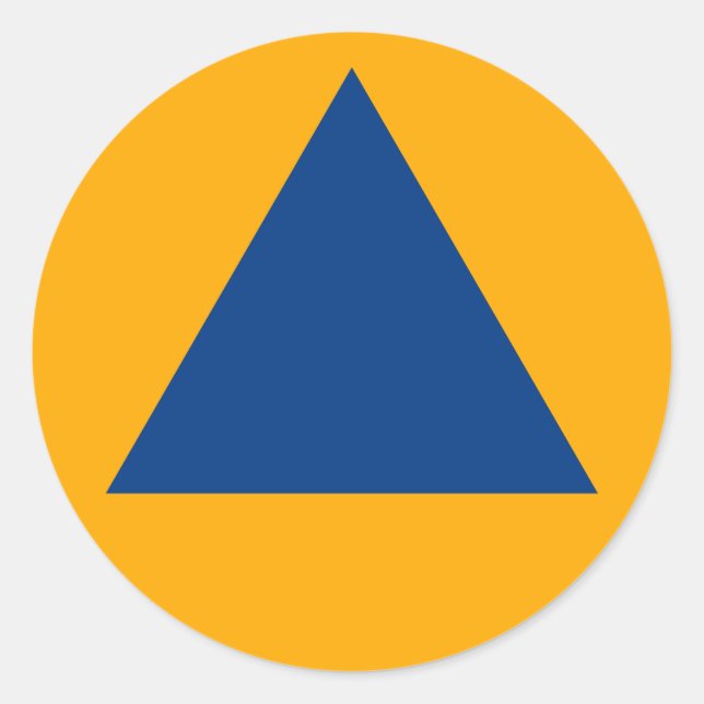 Pegatina Redonda Rótulo Internacional de Defensa Civil Roundel (Anverso)