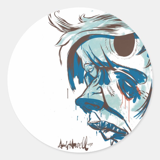 Pegatina Redonda Rótulo japonés - Rojo (Anverso)