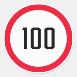 Pegatina Redonda Rótulo límite de velocidad de 100 kph | Pegatinas 