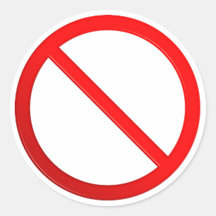 Pegatina Redonda Rótulo no permitido