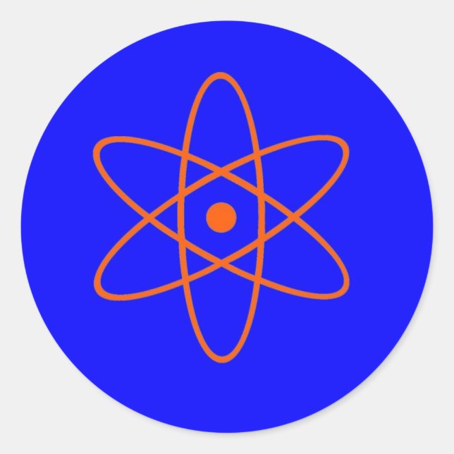 Pegatina Redonda Rótulo nuclear (Anverso)