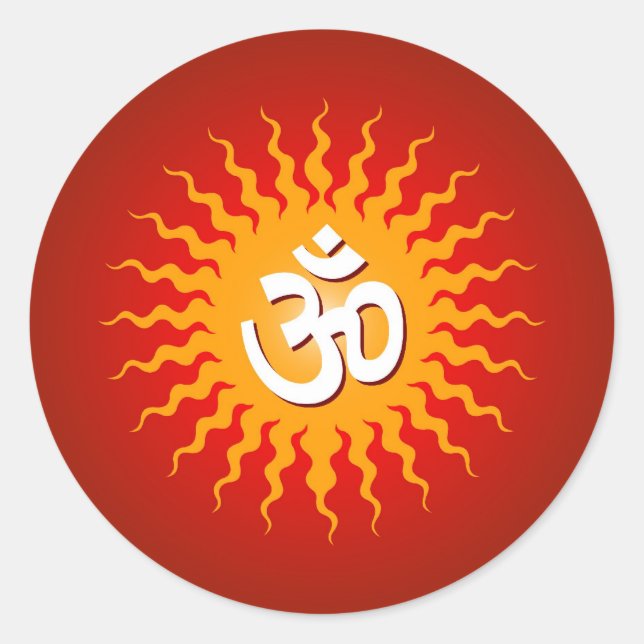 Pegatina Redonda Rótulo Om (Anverso)