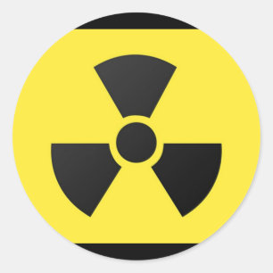 Pegatina Redonda Rótulo radiactivo