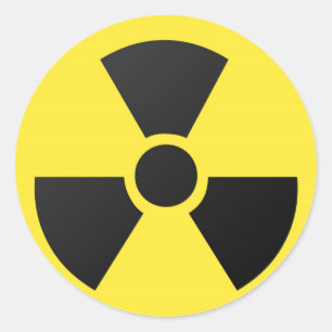 Pegatina Redonda Rótulo radiactivo