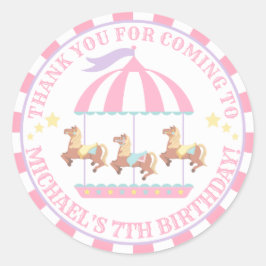 Pegatina Redonda Rótulo redondo de cumpleaños del Carnaval