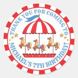 Pegatina Redonda Rótulo redondo de cumpleaños del Carnaval