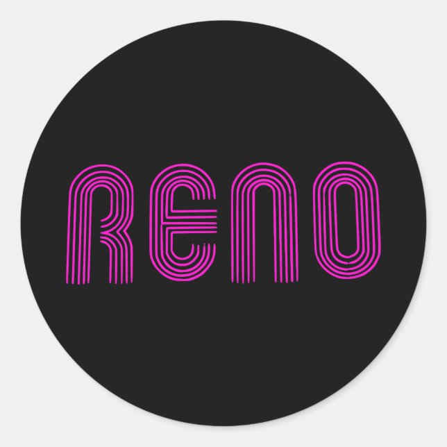 Pegatina Redonda Rótulo Rosa Reno (Anverso)