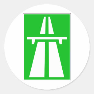 Pegatina Redonda Rótulo Suizo Autobahn