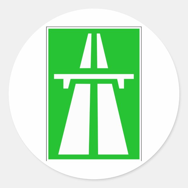 Pegatina Redonda Rótulo Suizo Autobahn (Anverso)
