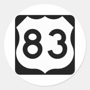 Pegatina Redonda RÓTULO US Route 83
