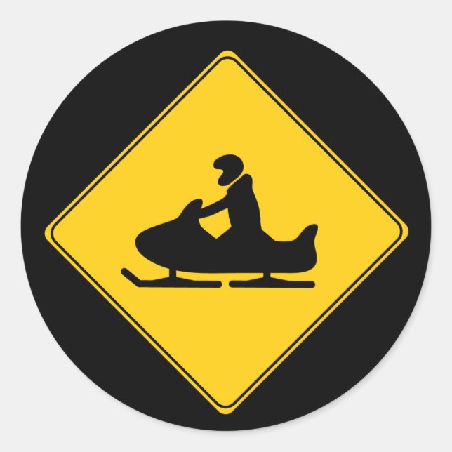 Pegatina Redonda Rótulo vial - Snowmobile (Anverso)