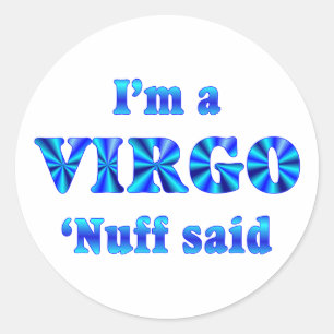 Pegatina Redonda Rótulo Virgo Zodiac