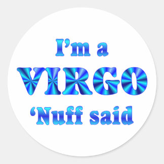 Pegatina Redonda Rótulo Virgo Zodiac