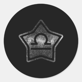 Pegatina Redonda Rótulo Zodiac Estrella Libra 7 Rótulo Zodiaco