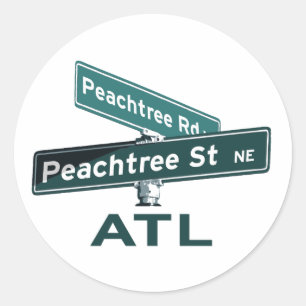 Pegatina Redonda RÓTULOS ATL Peachtree