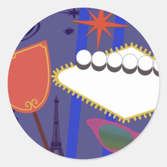 Pegatina Redonda ¡Rótulos de Glam! (Anverso)