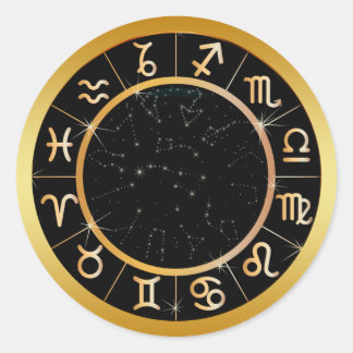 PEGATINA REDONDA RÓTULOS DE GOLD ZODIAC