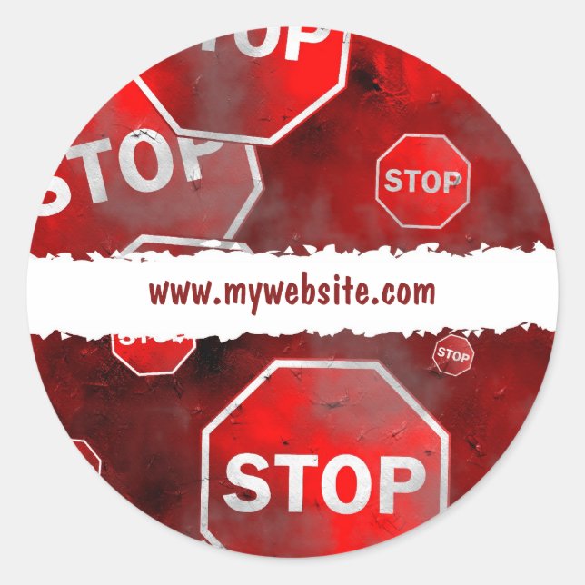 Pegatina Redonda Rótulos de parada de Grunge (Anverso)