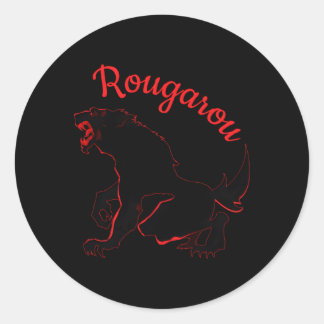 Pegatina Redonda Rougarou Leyenda De La Noche Werewolf Shapeshifter
