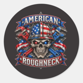 PEGATINA REDONDA ROUGHNECK AMERICANO