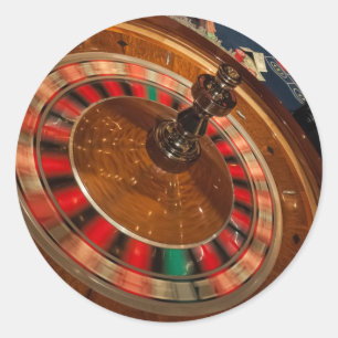 Pegatina Redonda Roulette Game Money Casino Las Vegas