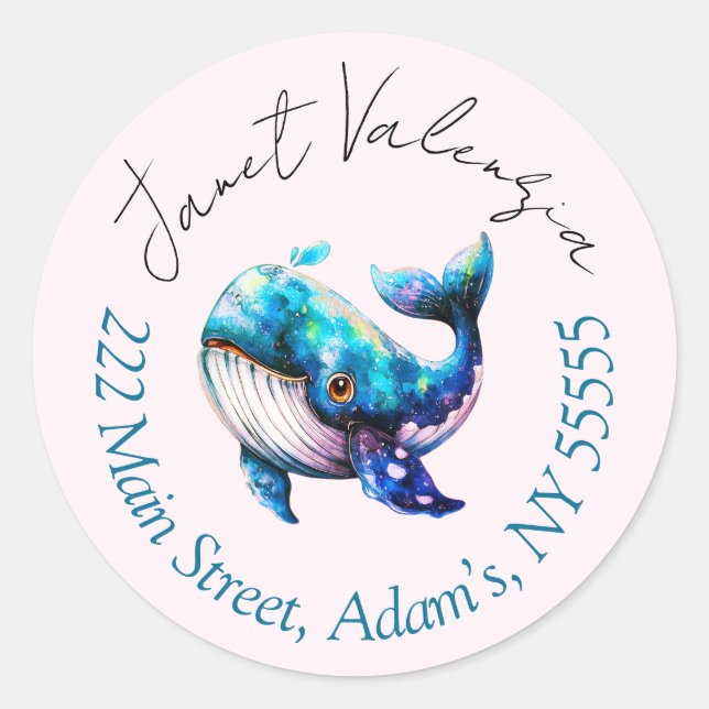 Pegatina Redonda Round address labels (Anverso)